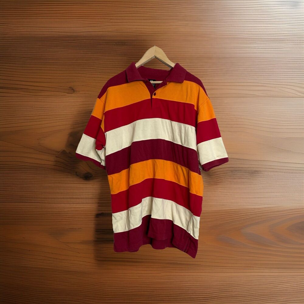 P J Mark Men’s Golf Polo Short Sleeve Shirt Colorblock Stripe Sz 2XL Multicolor